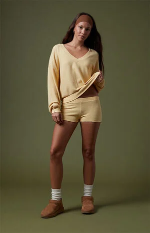 Active Aspen Waffle Knit Quinn Micro Shorts image number 1