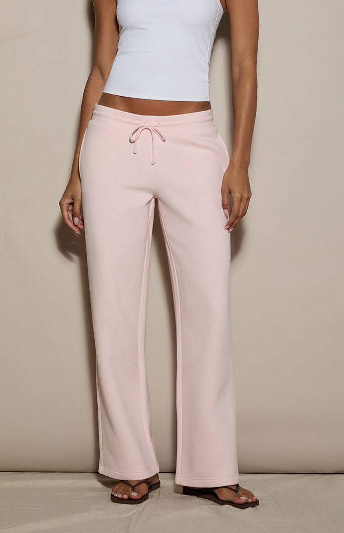 Pacsun Pink Ultra Soft Fleece Straight Leg Sweatpants