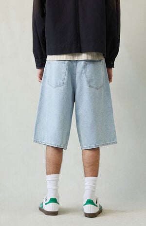 Light Blue Extreme Baggy Denim Shorts image number 5