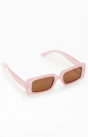 Pink Square Plastic Sunglasses