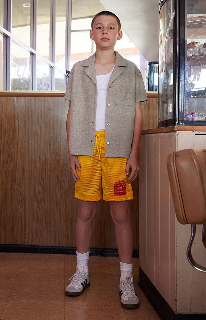 Pacsun Kids Club Pac Gold Mesh Soccer Shorts