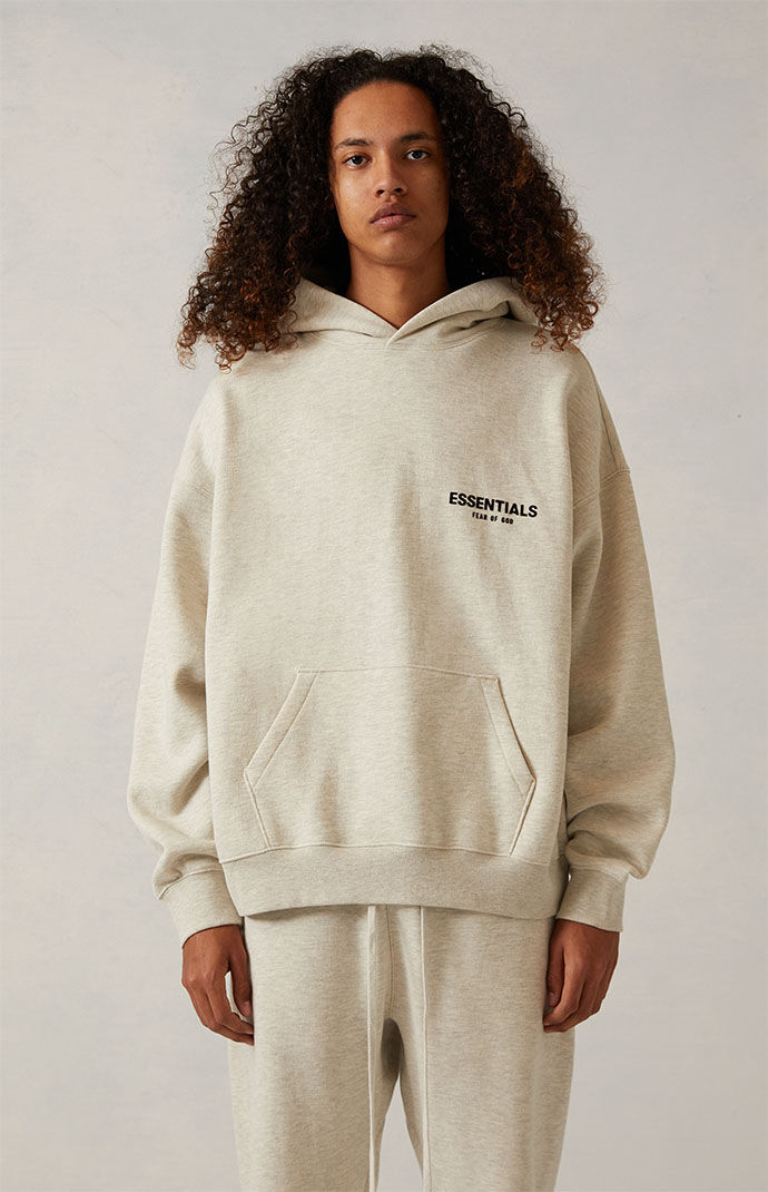 FOG - Fear Of God Essentials Gray Logo Pullover Hoodie, PacSun