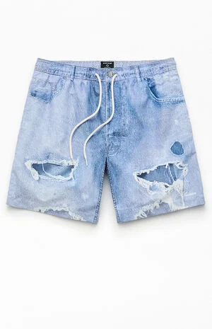 Jean Print 7" Swim Trunks image number 1