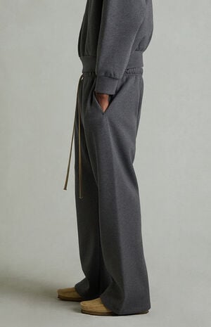 Charcoal Heather Fleece Flare Sweatpants image number 4