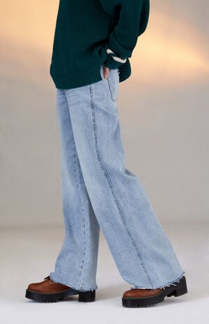 Light Blue High Waisted Baggy Jeans image number 2