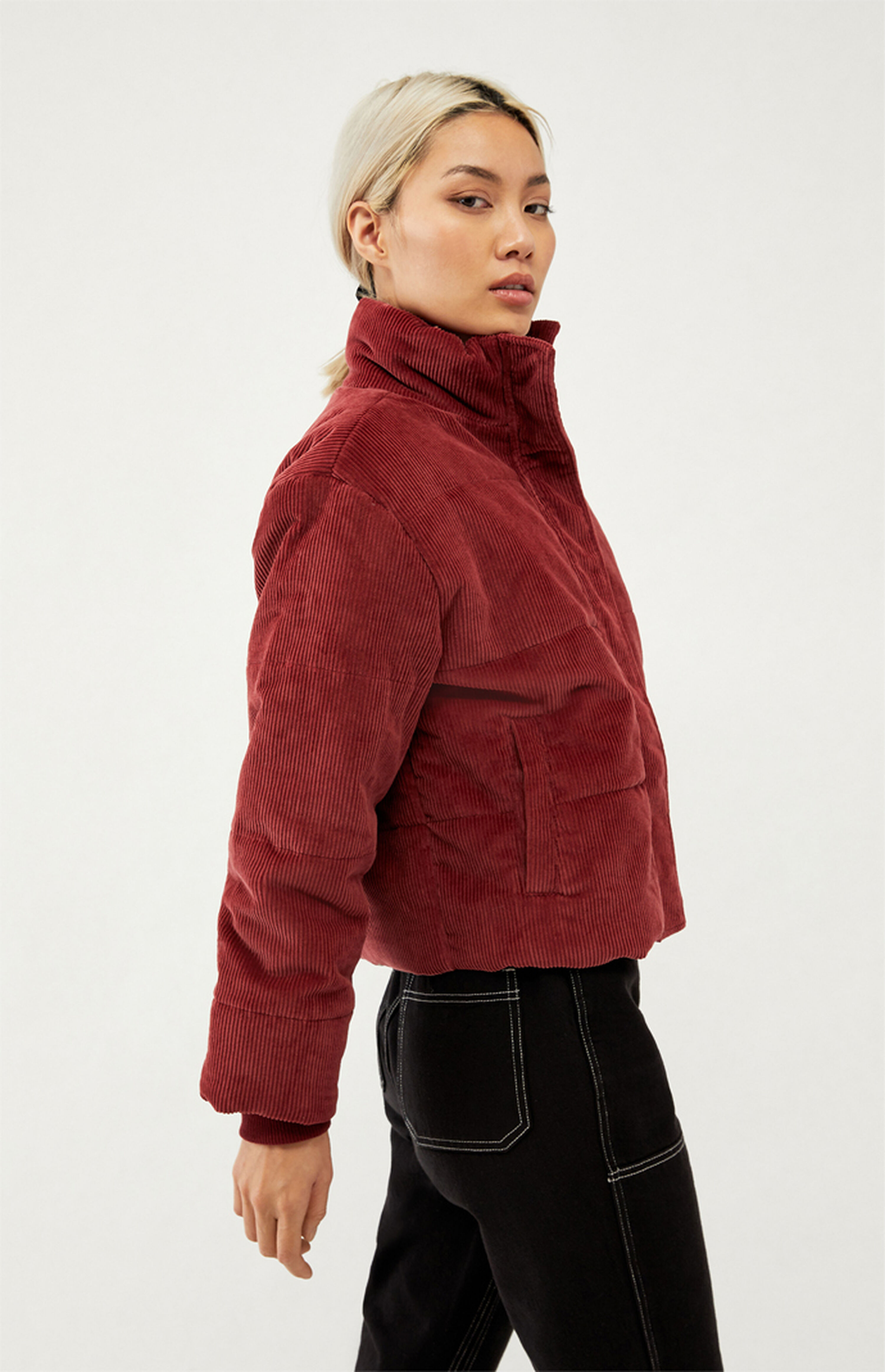 rvca eezeh puffer cropped jacket