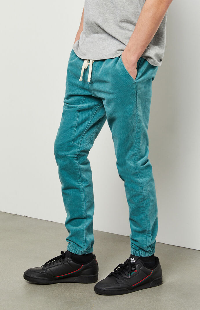 PacSun Teal Basic Corduroy Jogger Pants PacSun