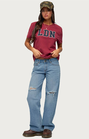 Juju Distressed Low Rise Baggy Jeans image number 4