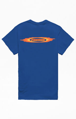 Royal Blue Flames PacSun Logo T-Shirt image number 3