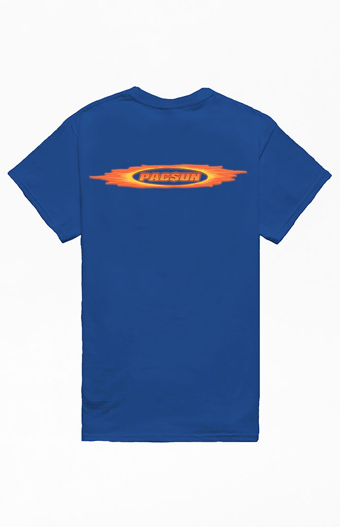 Royal Blue Flames Logo T-Shirt