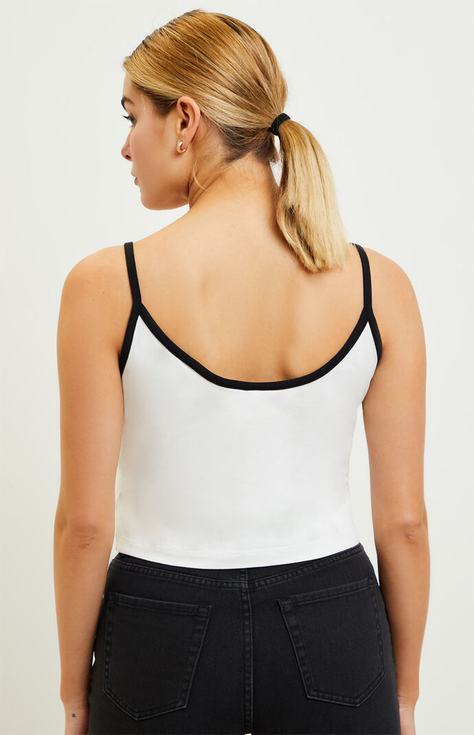 White & Black Trefoil Cami Top