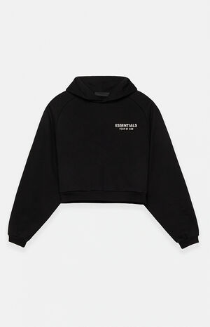 Women's Black Fleece Cropped Hoodie image number 1