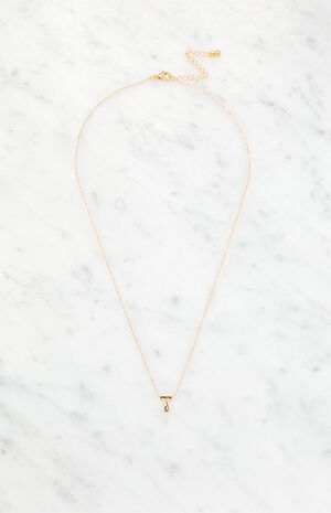 T Initial 14K Gold Plated Necklace image number 1