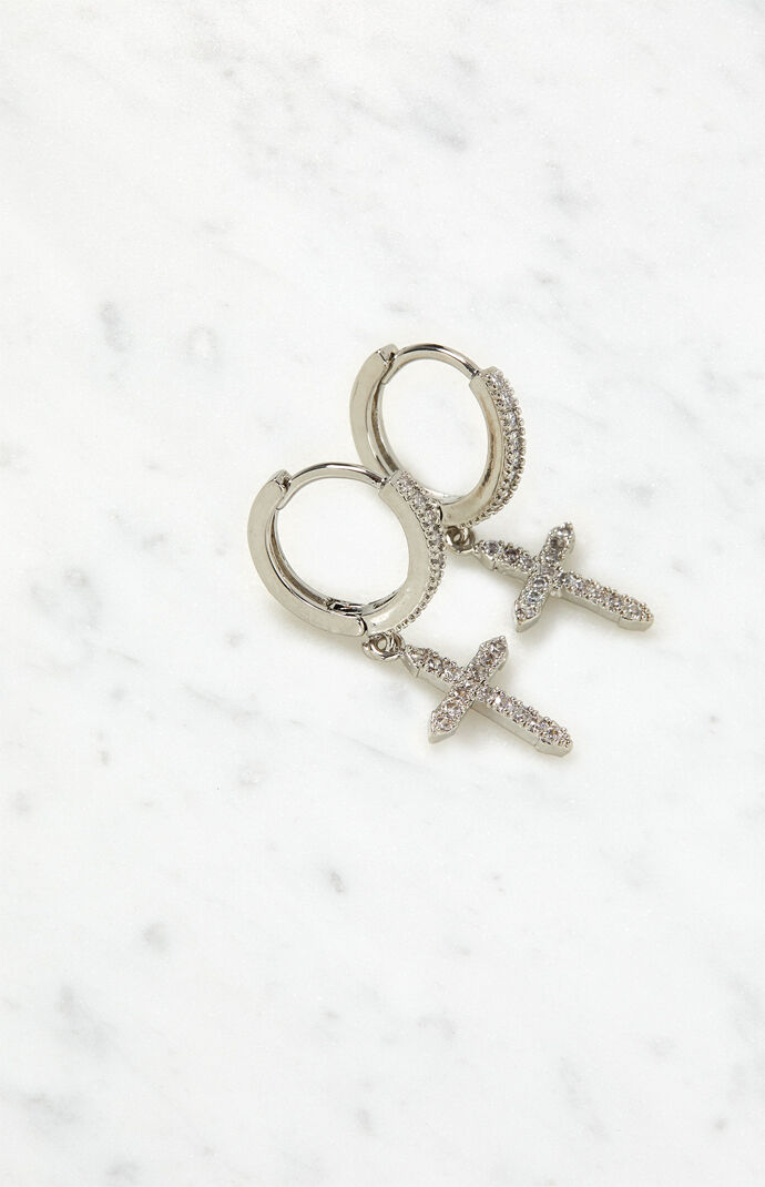Hoop Cross Earrings