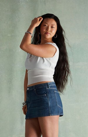 Piper Dark Indigo Denim Micro Mini Skirt image number 2