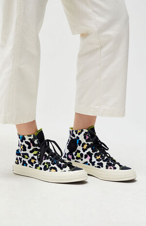 Converse Velvet Rainbow Leopard Chuck Taylor 70 High Top Sneakers | PacSun