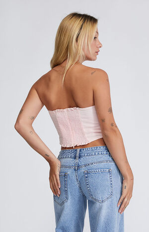 Longline Linen Corset Top image number 3
