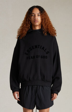Jet Black Nylon Fleece Hoodie image number 1