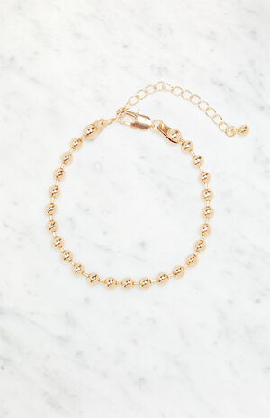 Gold Beaded Chain Bracelet image number 1