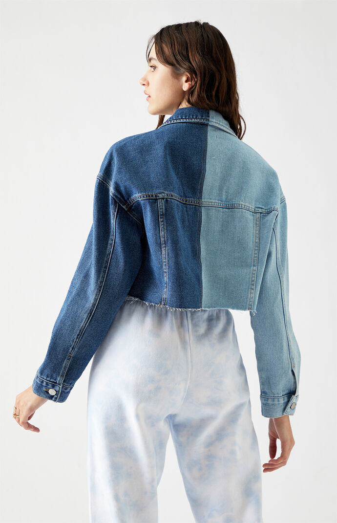 PacSun Half Blue Cropped Denim Jacket 