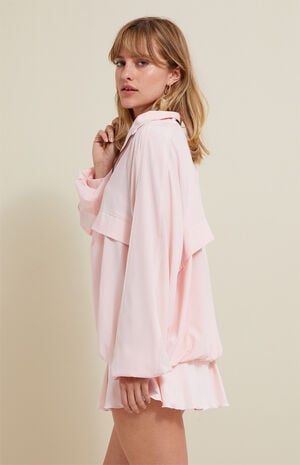 Active Pink Half Zip Windbreaker Track Jacket image number 3