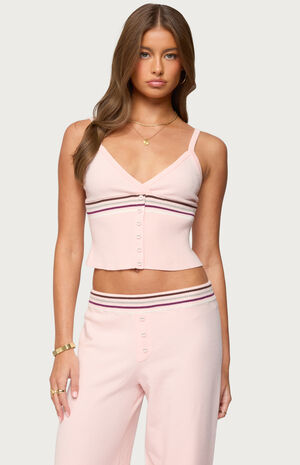 Miya Stripey Ribbed Knit Tank Top image number 1