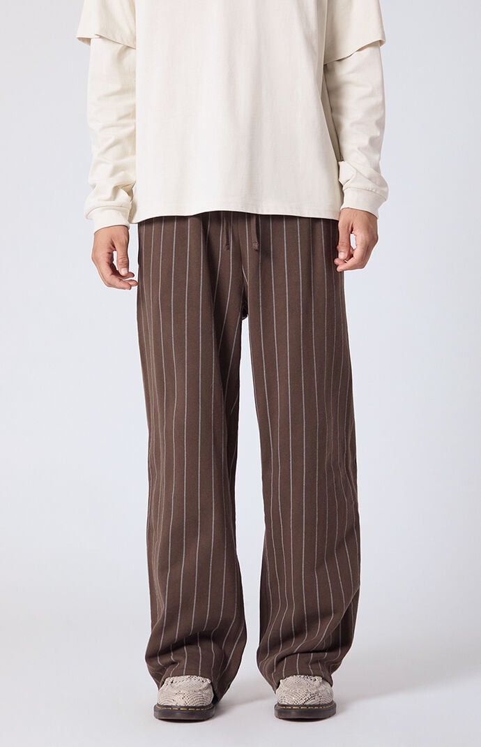 Pacsun Pinstripe Extreme Baggy Fleece Sweatpants