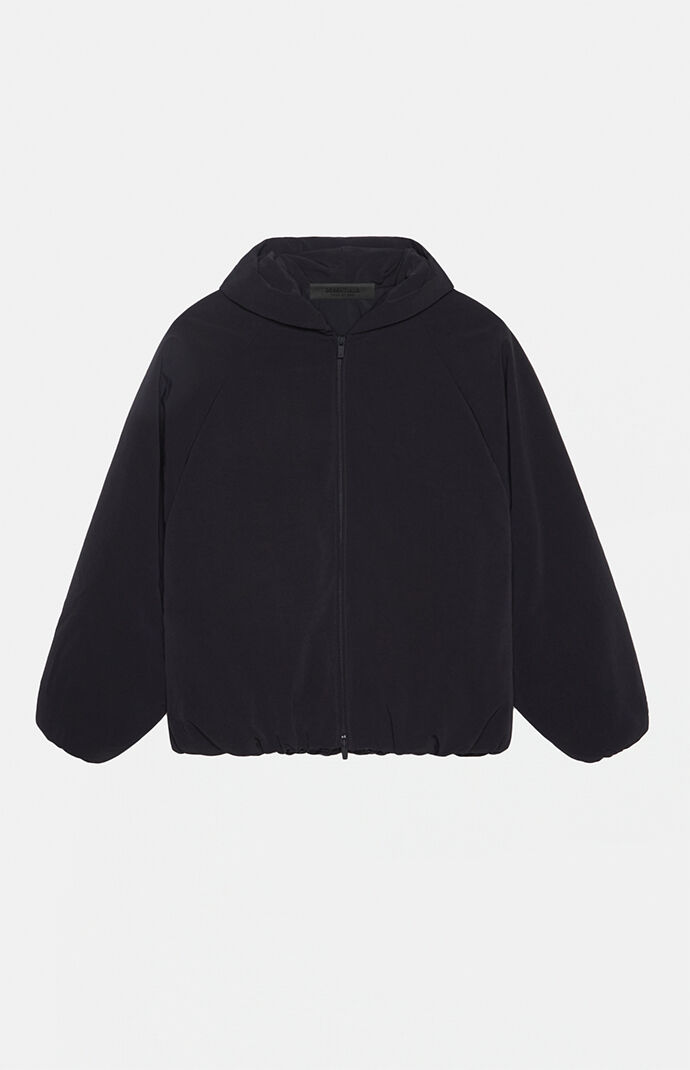 Fear of God Essentials Black Brushed Yarn Hooded Bomber