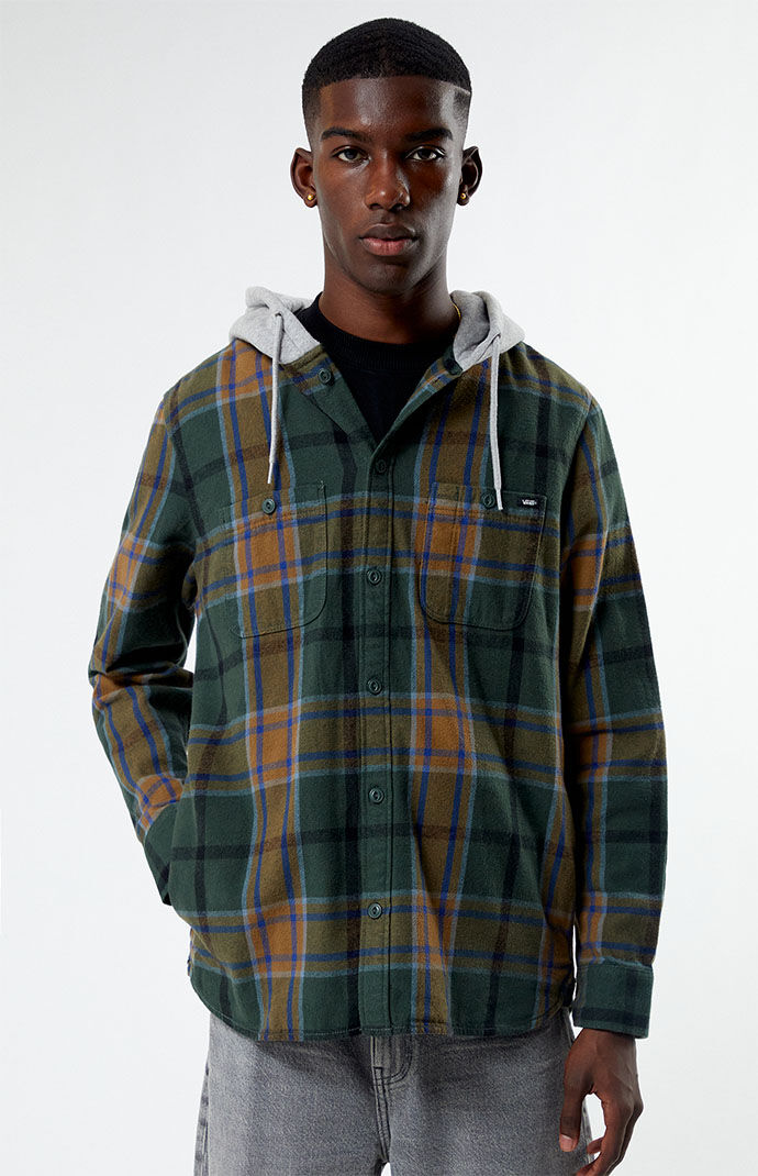 Mens hooded flannel on sale