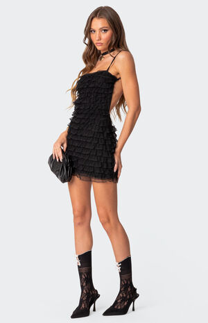 Party Favor Ruffled Open Back Mini Dress image number 5