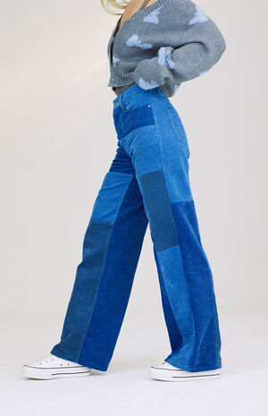 PacSun Blue Corduroy High Baggy Jeans PacSun