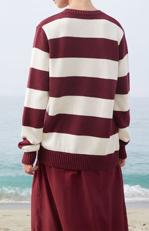 Martha Burgundy Striped Sweater image number 4