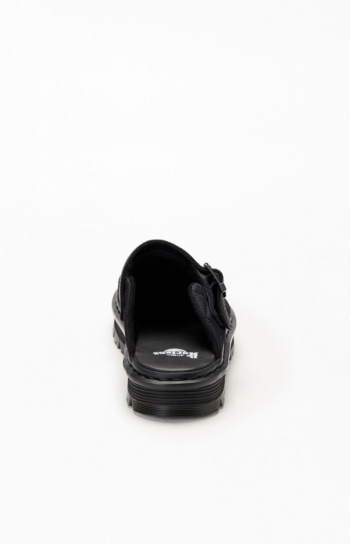 Dr Martens Black Zebzag Quilted Canvas Slingback Platform Mules