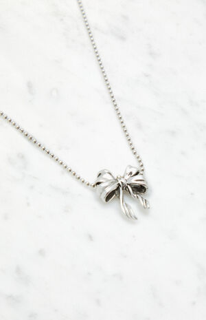 Silver Bow Necklace image number 2