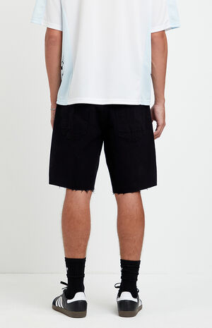 Harrison Cutoff Baggy Jean Shorts Stretch Black image number 4