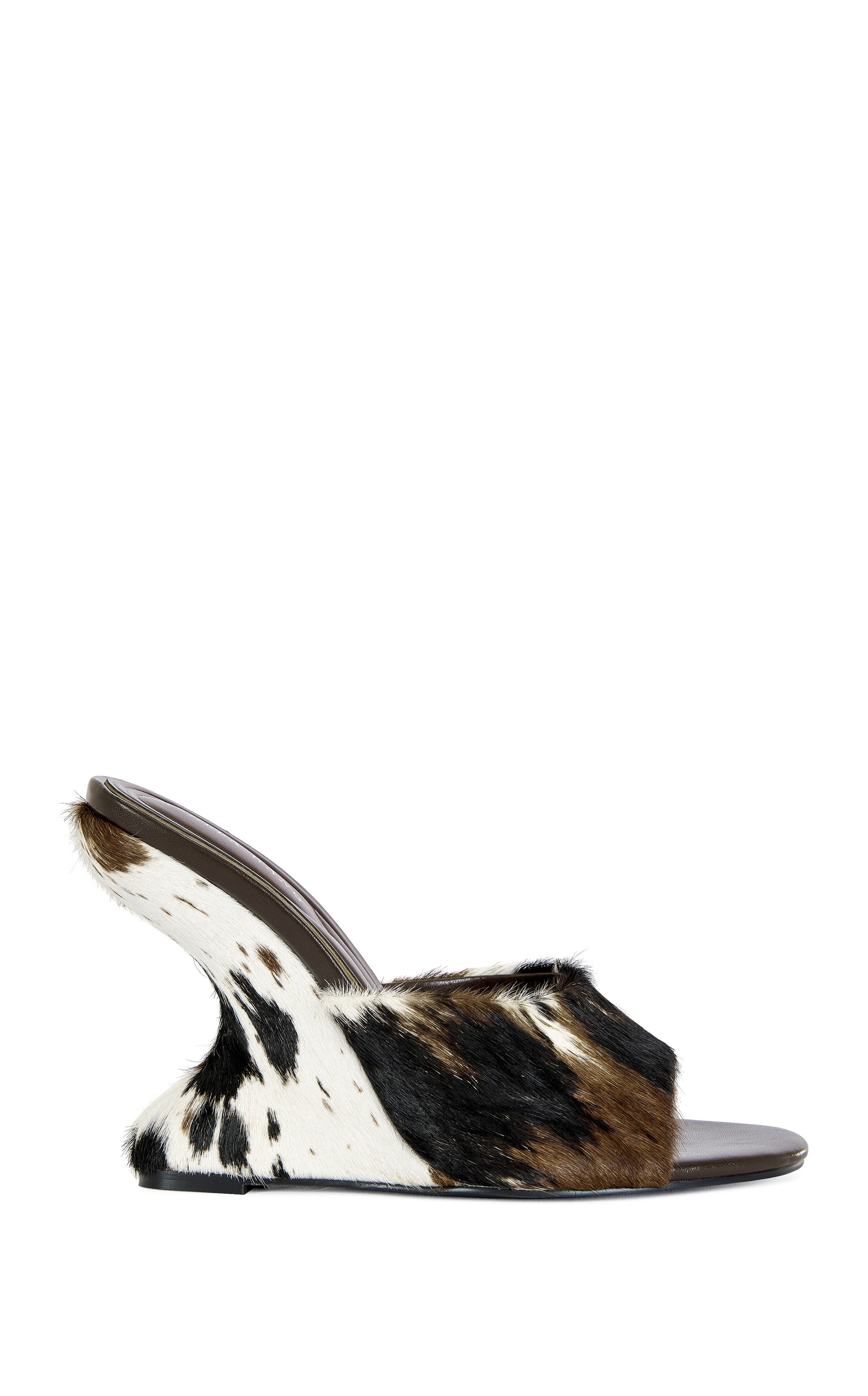 AZALEA WANG Women's Cow Calf Hair Wedge Mules