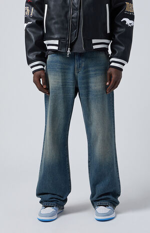 Jordan Tinted Baggy Bootcut Jeans Medium Indigo image number 1