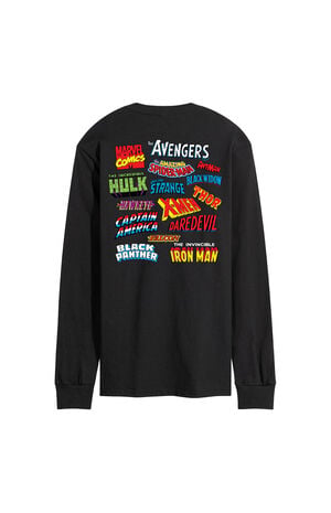 Marvel Logo Collage Long Sleeve T-Shirt image number 2