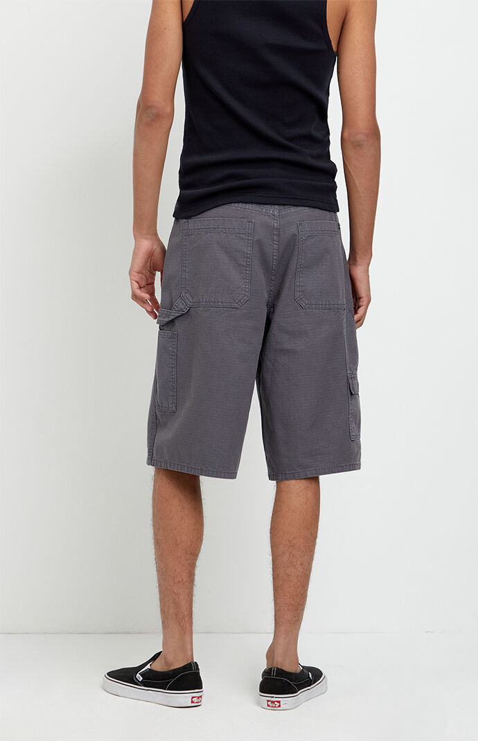 Pacsun Austin Extreme Baggy Jean Shorts Cargo Carpenter Charcoal