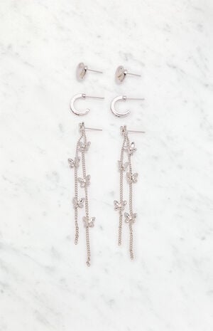 3 Pack Silver Willow Earrings image number 1