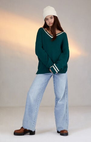Light Blue High Waisted Baggy Jeans image number 1
