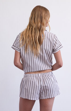 Striped Mini Pajama Shorts image number 5
