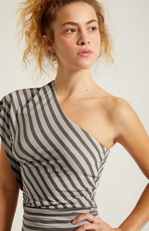Joan One Shoulder Striped Top image number 5