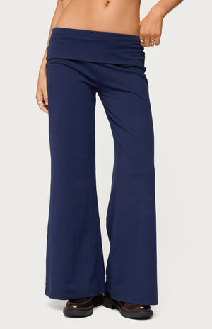 Petite Wide Leg Fold Over Pants image number 1