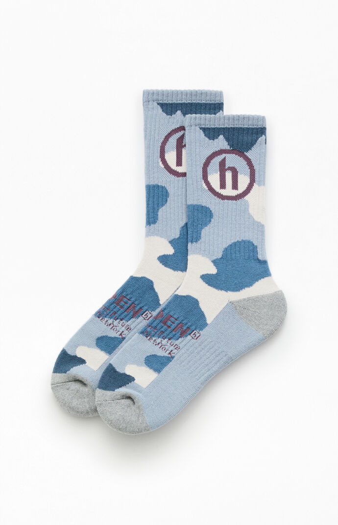 Hidden NY Blue Camo Crew Socks