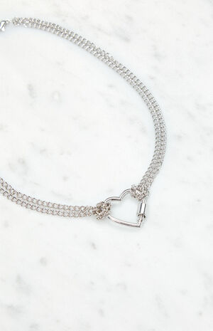 Thick Heart Chain Necklace image number 2