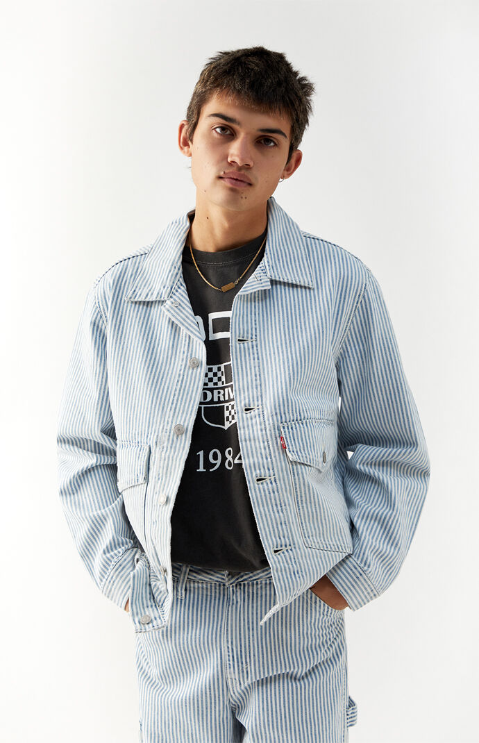 Blue & White At Work Trucker Jacket