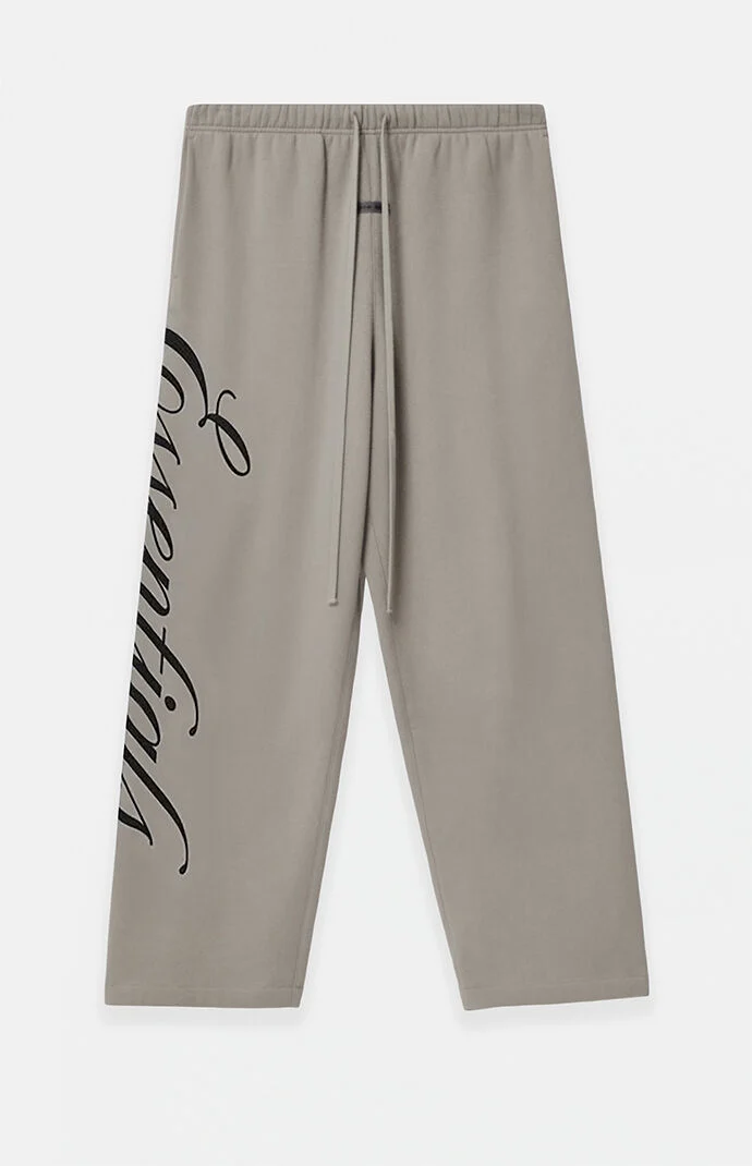 Fear of God Smoke Grey Script Logo Lounge Fleece Baggy Sweatpants