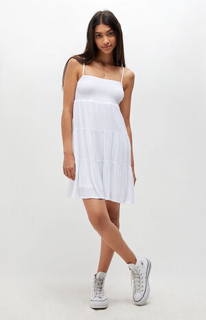 Smocked Tiered Babydoll Dress image number 4