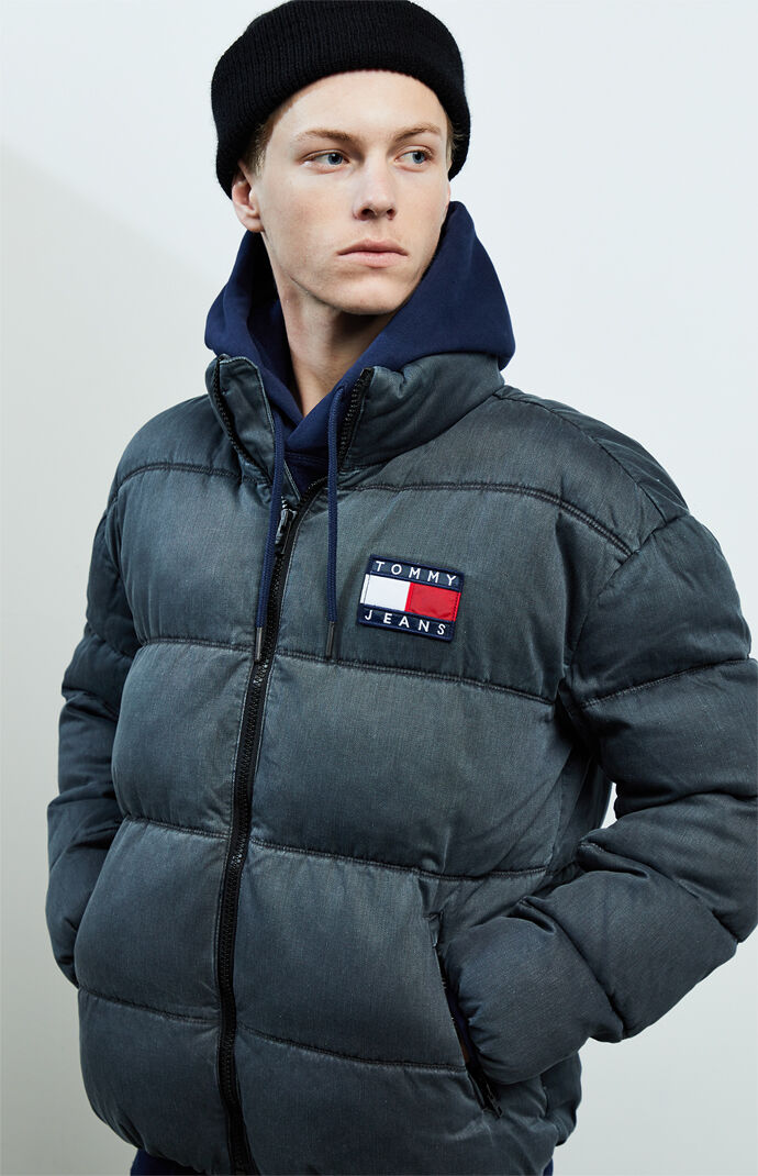 Tommy hilfiger washed cotton padded jacket new arrivals